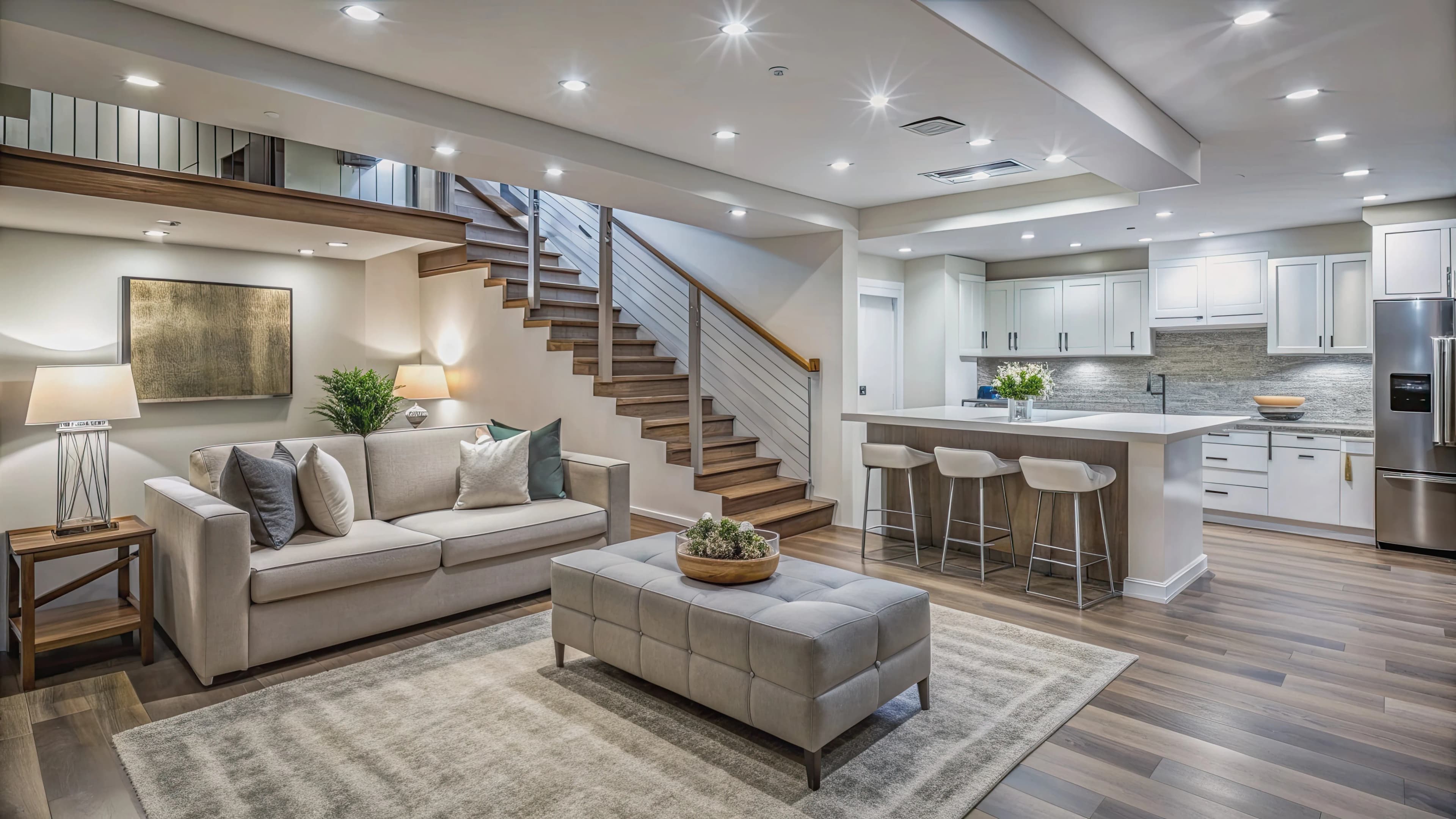 Finished Calgary basement renovation interior
