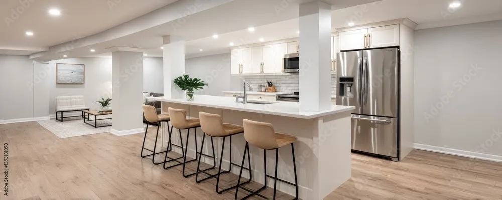 Finished legal basement suite interior in Calgary