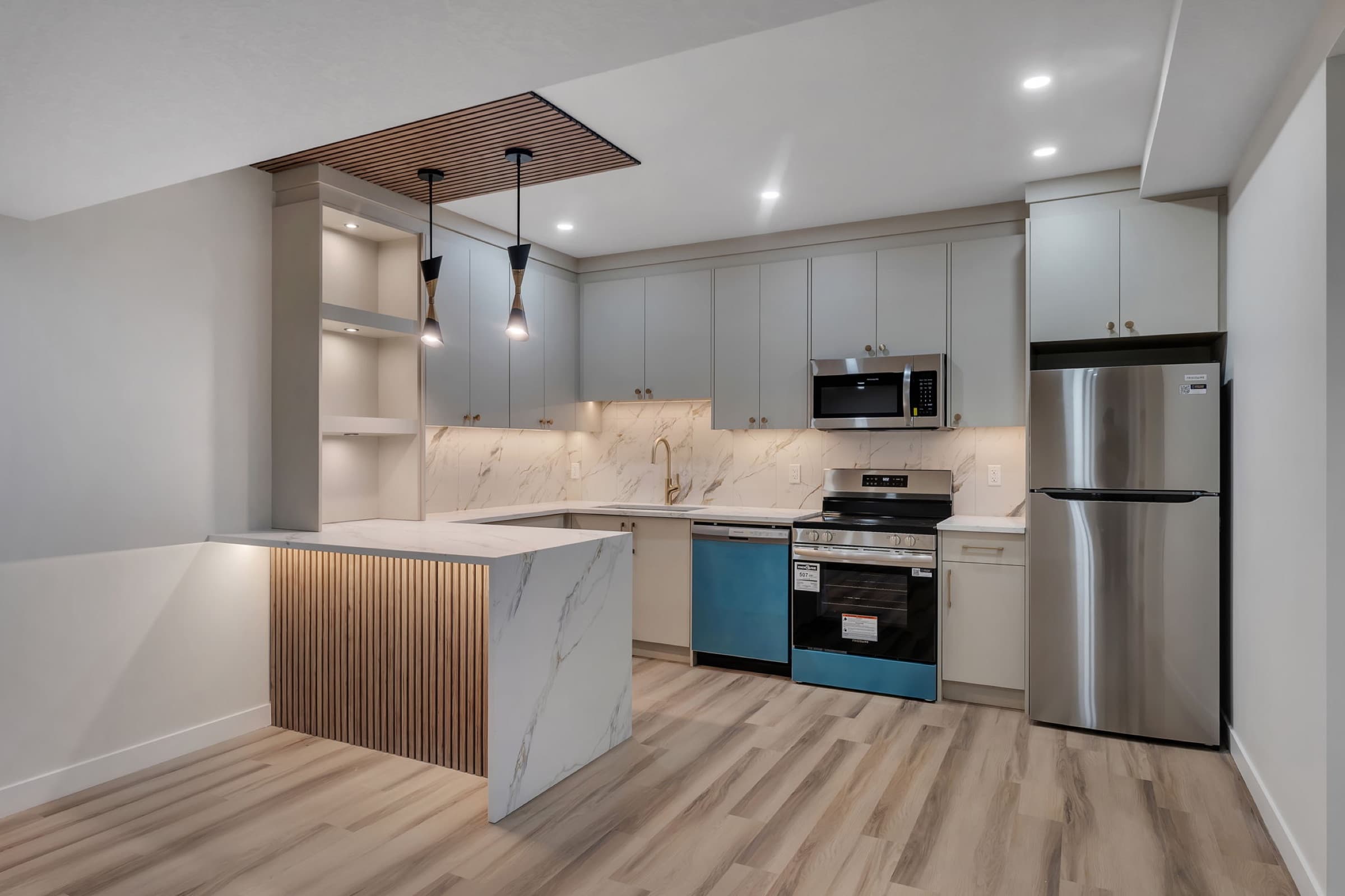 Basement kitchen renovation consultation in Calgary